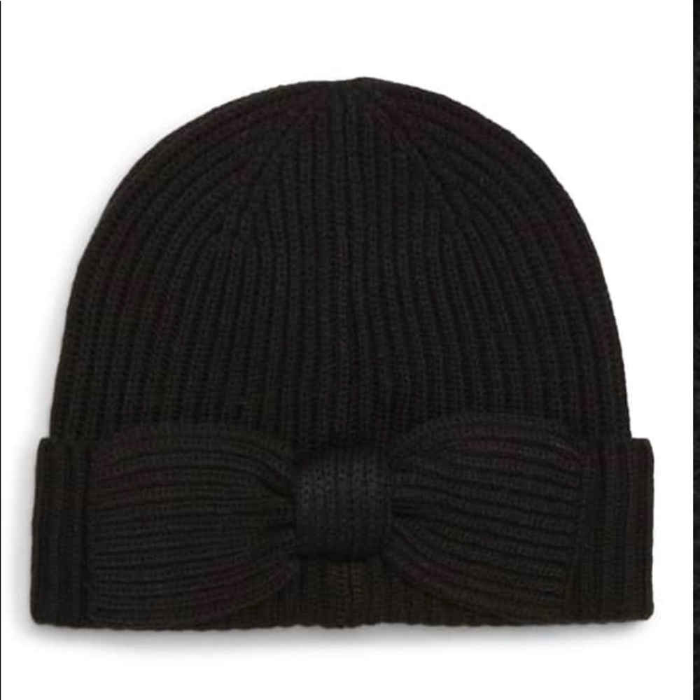 Brand New Kate Spade Bow Beanie Black with Tag